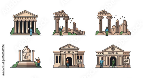 Collection of Historical Buildings and Ruins: Temples and Museums.