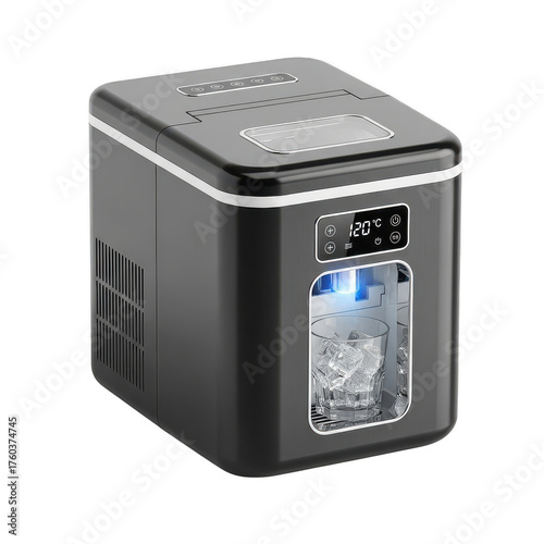 Wallpaper Mural Ice maker machine with glass full of ice cubes isolated illustration on transparent background Torontodigital.ca