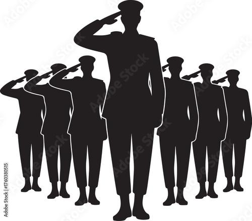 Military personnel salute with honor and respect