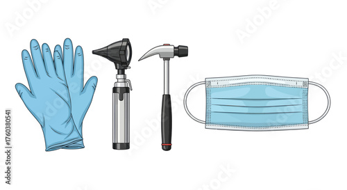 Medical Examination Tools and Protective Gear.
