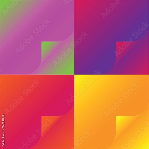 Free Download Folded corner of the sheet, colored paper options. Vector illustration - GFXLoad