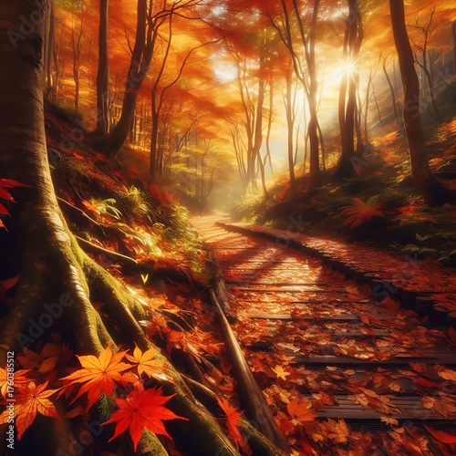 autumn in the park generative ai