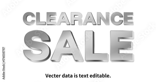 銀文字_立体的_ベクターデータは打ち換え可能_アピアランス編集可能_CLEARANCE SALE_Funnel Display Font