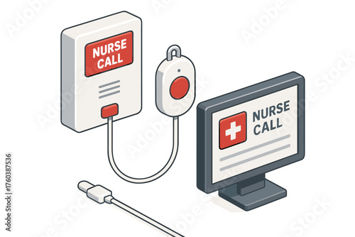 Isometric nurse call system setup for medical alert and assistance in healthcare