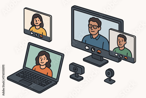 Video conferencing setup with diverse participants and devices