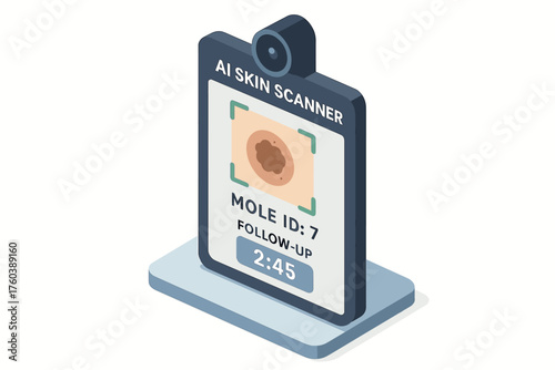Ai skin scanner monitoring mole for medical follow-up