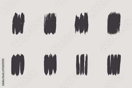 Minimalist wall art featuring abstract brush stroke paintings in a grid arrangement perfect for modern home decor and interior design projects with a neutral color palette and artistic flair