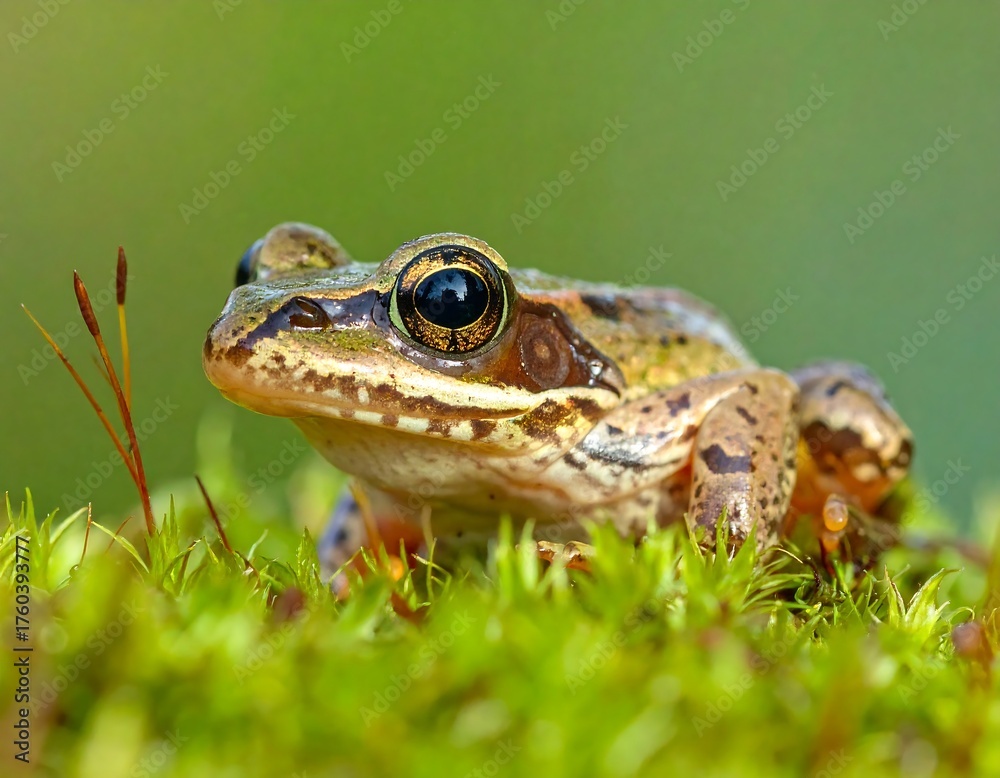 Obraz premium Close-up of a frog on moss