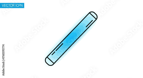 Simple blue cylindrical stick vector icon with rounded ends.