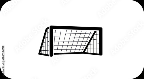 Simple Black and White Illustration of a Soccer Goal.