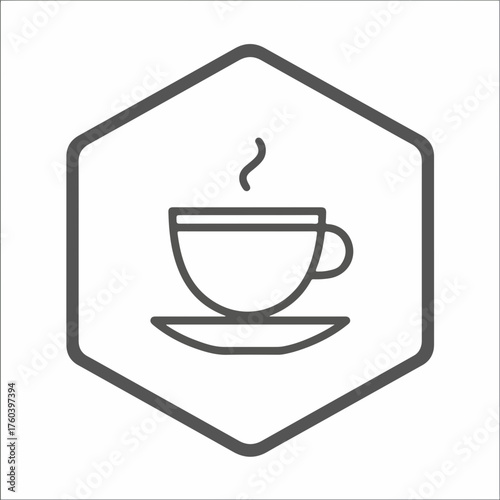 Monoline Tea Cup Icon Design