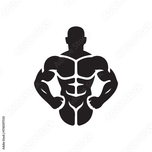 silhouette of a body builder