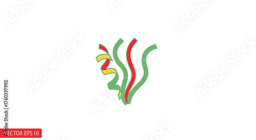 Colorful Wavy Party Streamers Bursting Upwards.