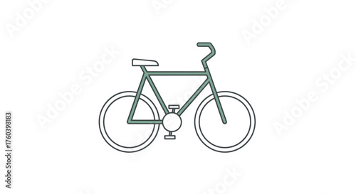 Simple Outline Illustration of a Bicycle with Wheels and Seat.