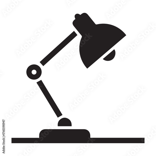 Office Lamp Vector Icon – Workplace Lighting Symbol for Productivity, Creativity, and Interior Design
