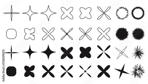 Zodiac Signs and Symbols Black Silhouette Icon Set Illustration