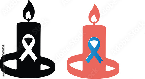 World Diabetes Day Candles Remembrance Hope and Awareness Celebration Vector
