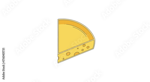 A wedge of yellow cheese with visible holes a culinary delight.