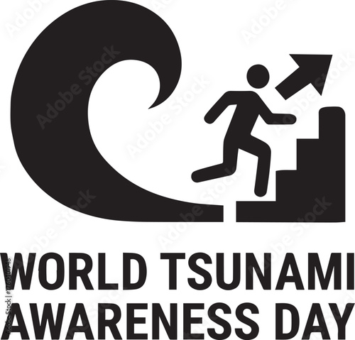 World Tsunami Awareness Day silhouette 