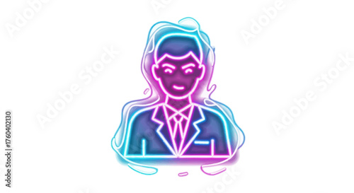 Neon Silhouette of a Professional Man in a Suit.