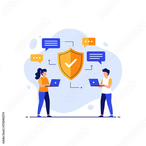 Digital security and communication with protection and privacy measures.