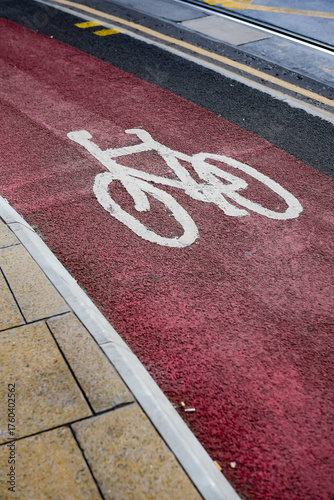 Bike path and footpath and railway tracks in Edinburgh, UK.