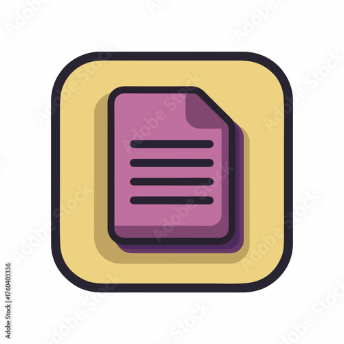 Sleek Outline Document Icon Vector Design