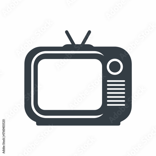 Minimalist TV Icon in Solid Glyph Style