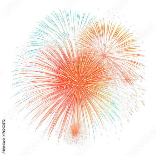 festive fireworks on an isolated transparent background. Fireworks png, 
