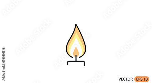 Simple Flame Icon with Yellow and Orange Gradient.