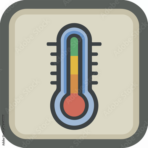 Sleek Thermometer Outline Icon Design