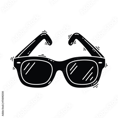 Black sunglasses with white highlights eyewear accessory