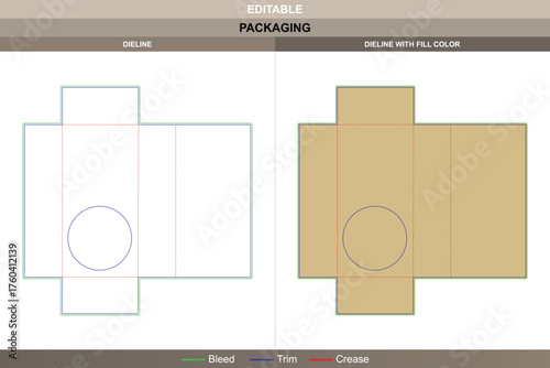 Rice packaging dieline detailed vector printing packaging layout with structured folding panels, accurate die line design, and reinforced enclosure for retail, bulk, or branded product packaging