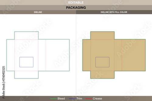 Rice packaging dieline premium vector printing packaging layout structured fold panels, clean die line arrangement, and reinforced structure suitable for retail, bulk, or gift packaging