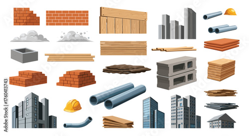 A diverse collection of construction materials and building elements for your projects.
