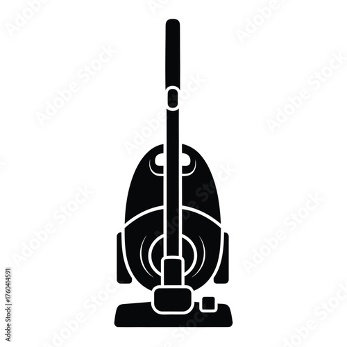 Black upright vacuum cleaner silhouette cleaning household appliance