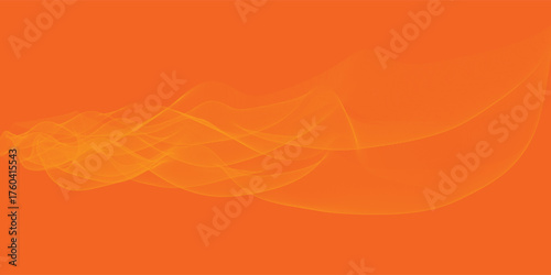 Vector abstract background with dynamic orange waves, lines and particles. Eps10