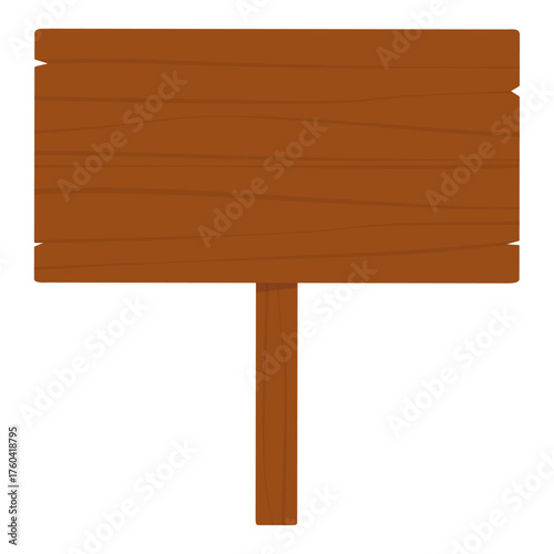 茶色の木製看板のイラスト