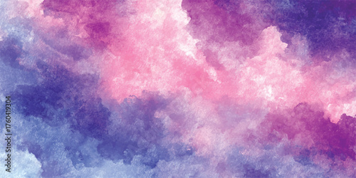 Abstract watercolor blend of pink purple and blue hues vector