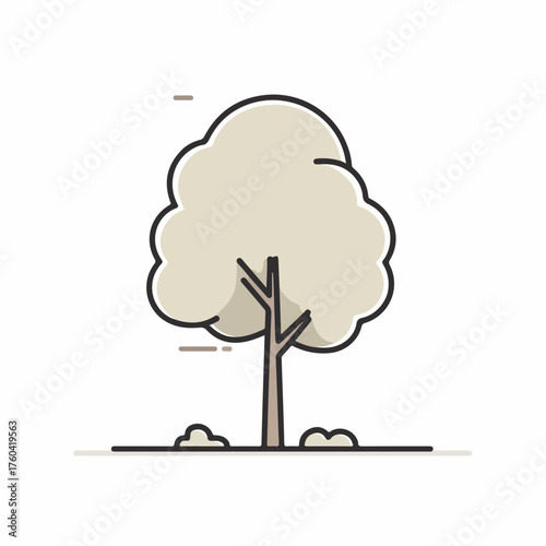 Simple Outline Tree Icon Design