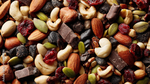 Trail mix texture background 