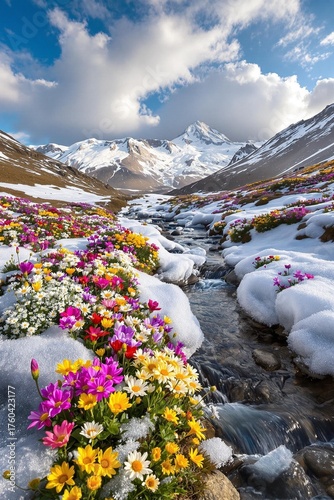 mountain landscape with lake