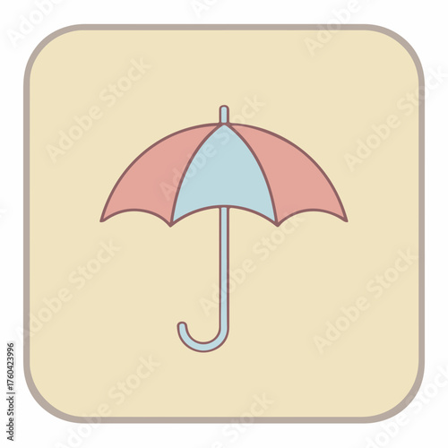 Minimalist Flat Umbrella Outline Design