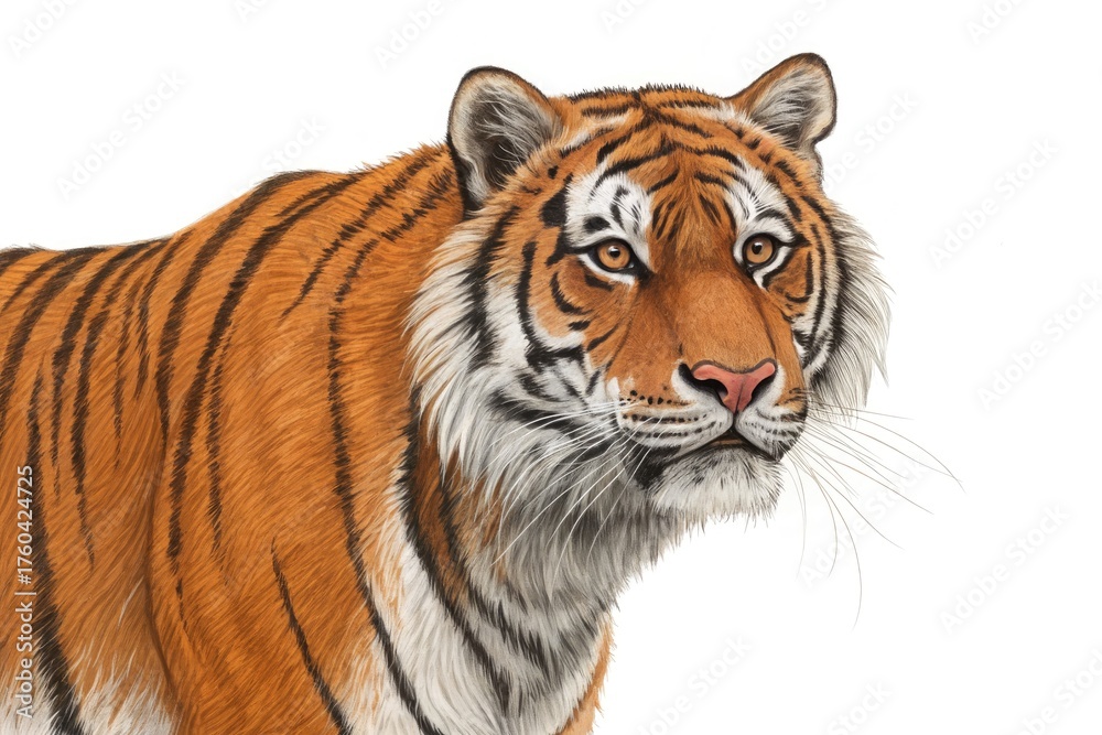 Obraz premium Stunning Portrait of a Tiger Showcasing Its Rich Fur and Intense Gaze