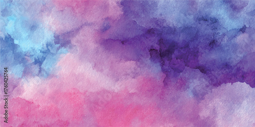 Abstract watercolor blend of pink blue and purple hues vector