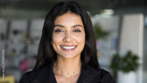 Closeup headshot portrait attractive smiling millennial businesswoman looking at camera Free Download Closeup headshot portrait attractive smiling millennial businesswoman looking at camera - GFXLoad