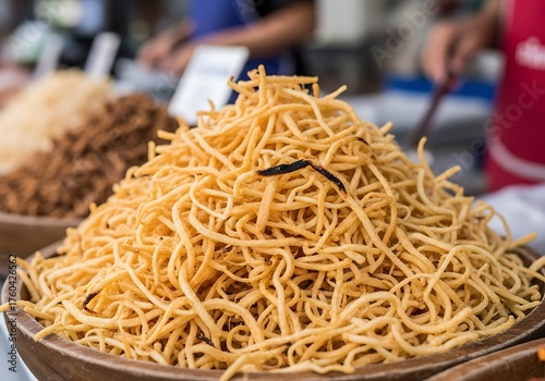 Crispy Noodles - A Delicious Asian Street Food Snack.