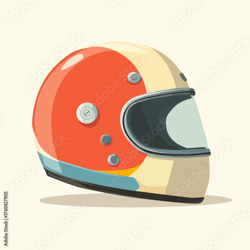Vintage Helmet Minimalist Vector Icon Design