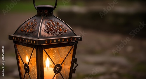 Illuminated Lantern - A Warm Glow in the Darkness.