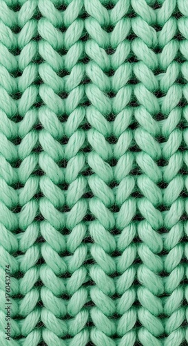 Mint Green Knit Texture - Cozy and Soft Fabric Detail.
